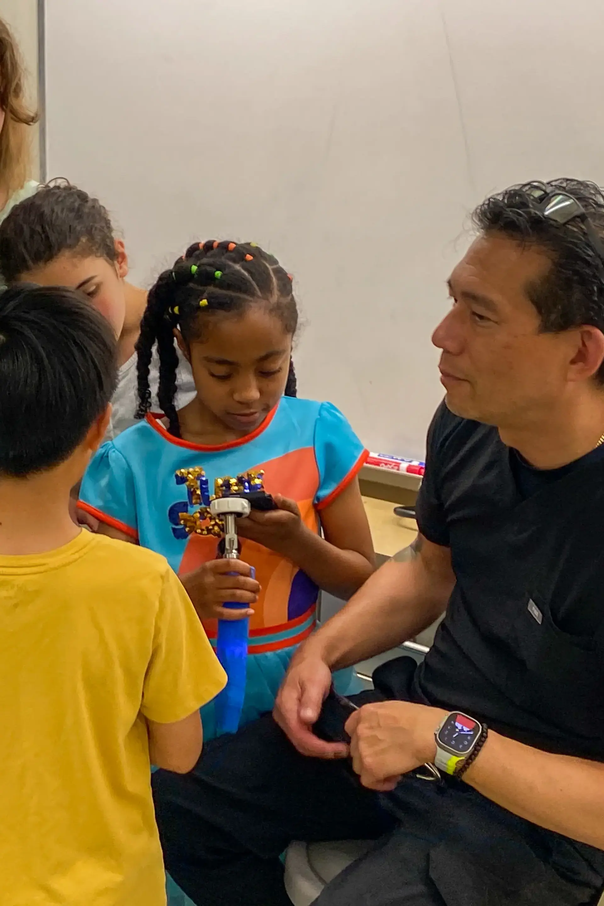 Students with teacher