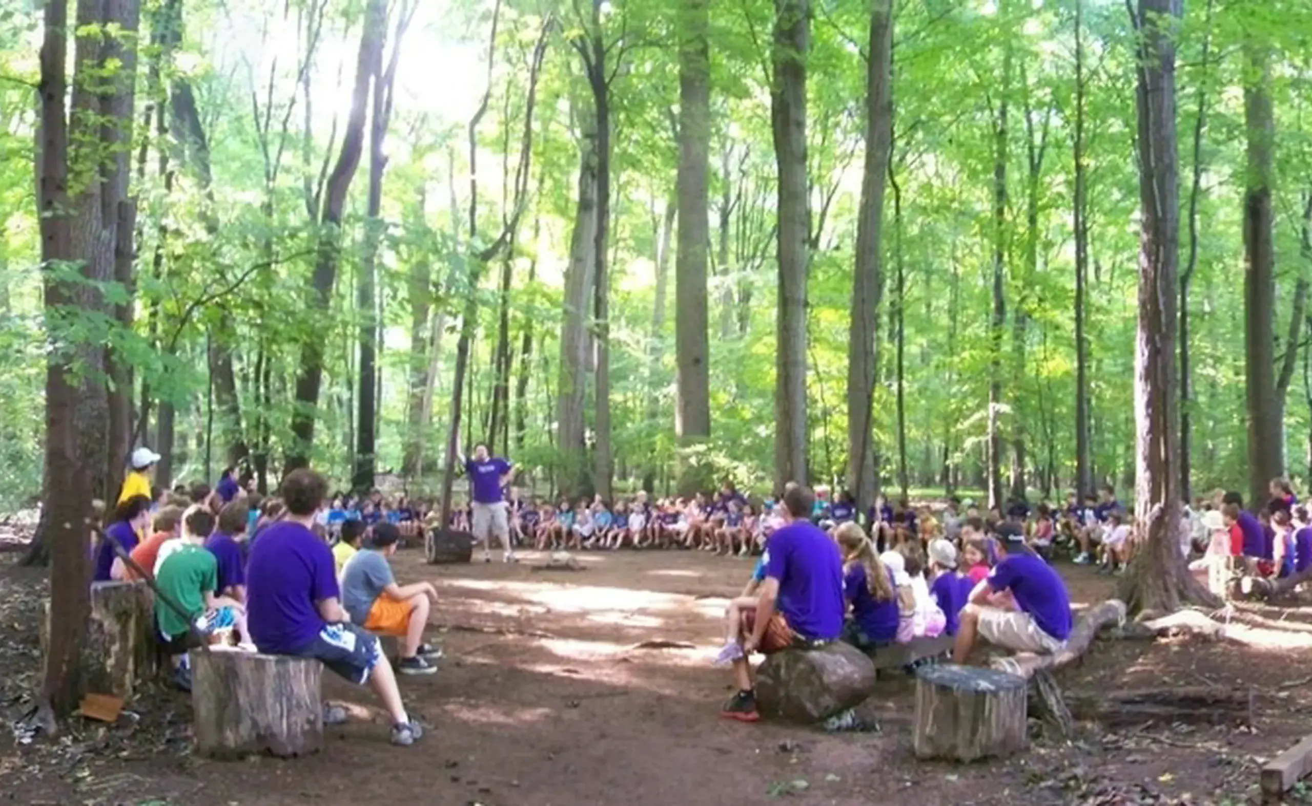Campers sitting in open area