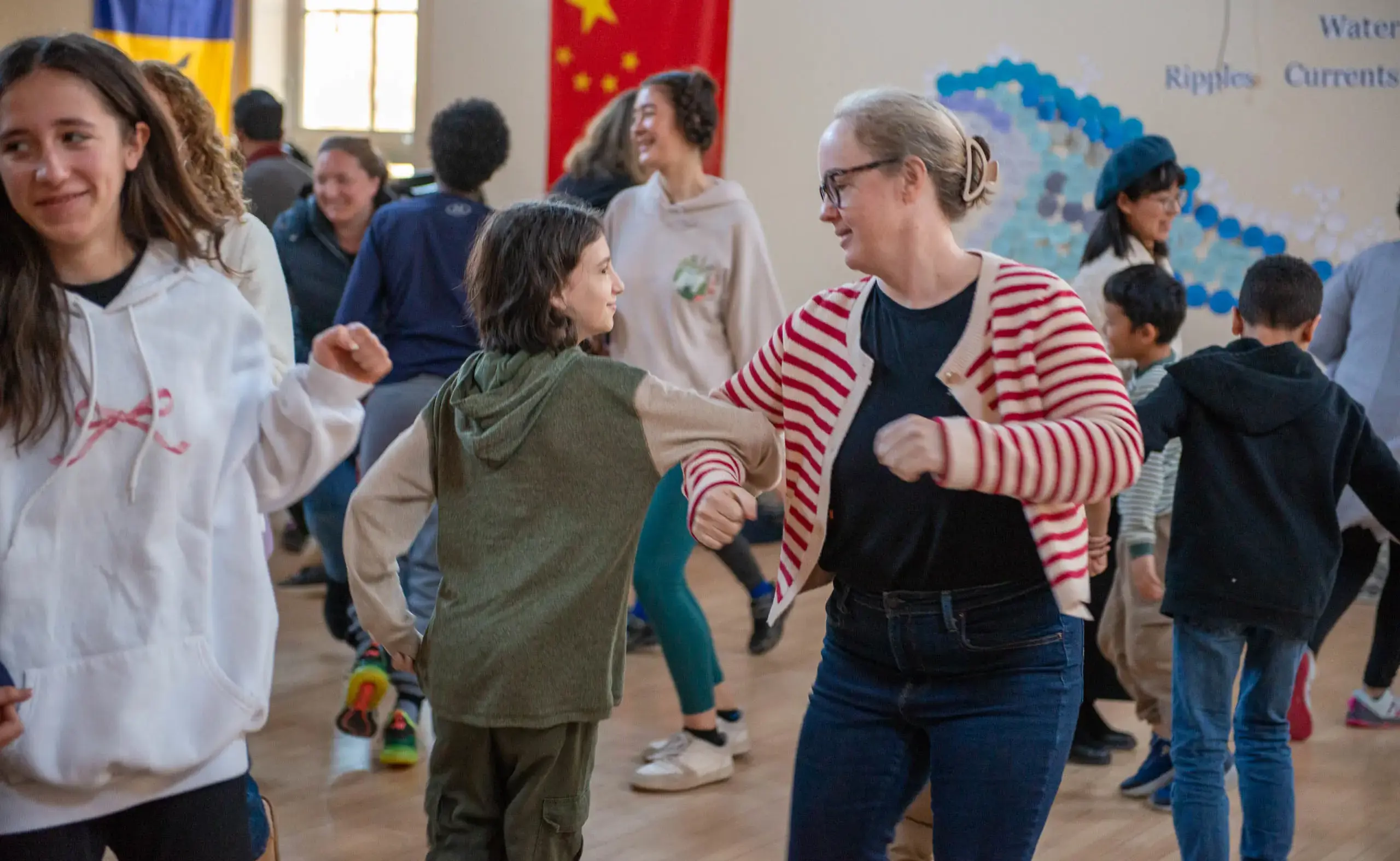 Group country dancing