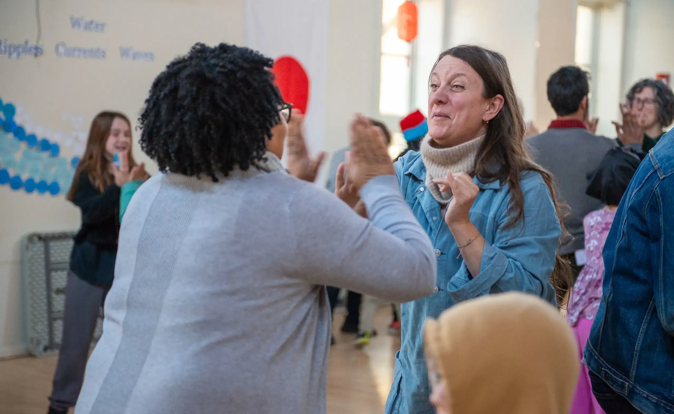 People participating in group activity