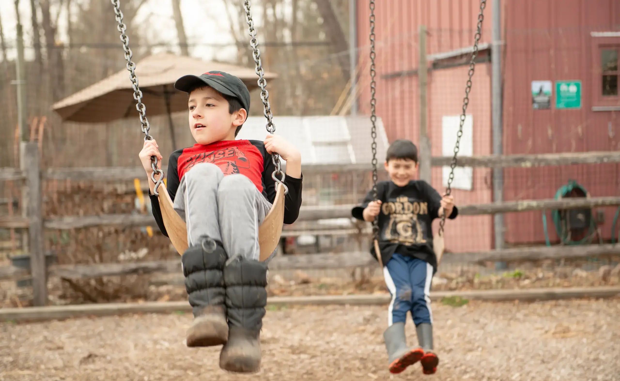 Students on swings